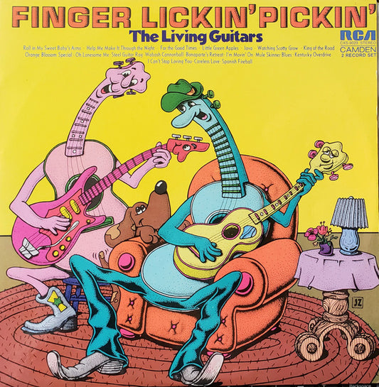 Living Guitars : Finger Lickin' Pickin' (2xLP, Comp, Gat)