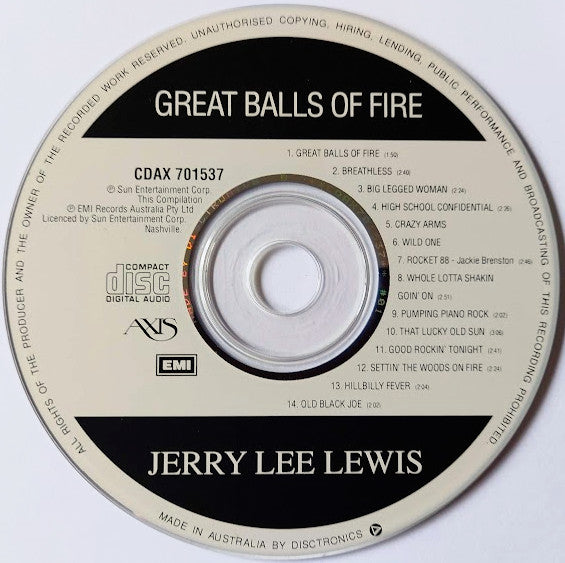 Jerry Lee Lewis : Great Balls Of Fire (CD, Comp)