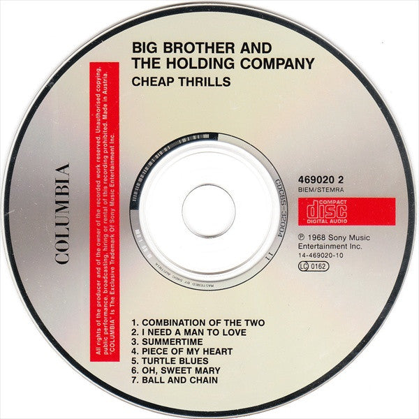 Big Brother & The Holding Company : Cheap Thrills (CD, Album, RE)