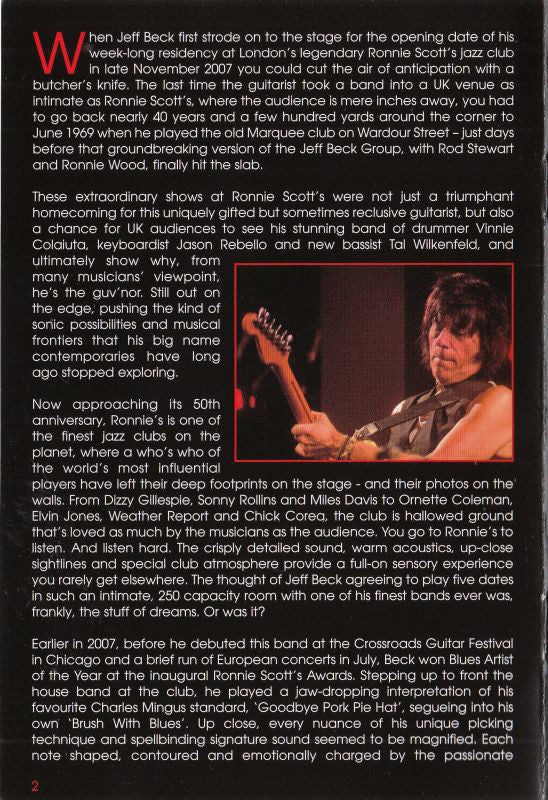 Jeff Beck : Performing This Week... Live At Ronnie Scott's (DVD-V, Multichannel, PAL, DTS)