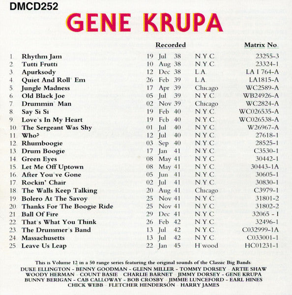 Gene Krupa : The Classic Tracks (CD, Comp)