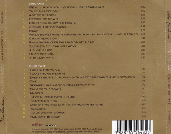 John Farnham : One Voice- The Greatest Hits (2xCD, Comp)