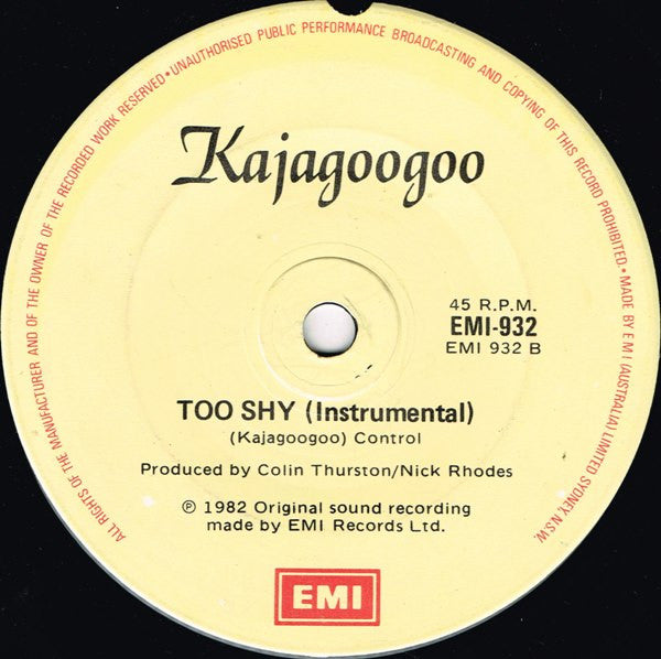 Kajagoogoo : Too Shy (7", Single)