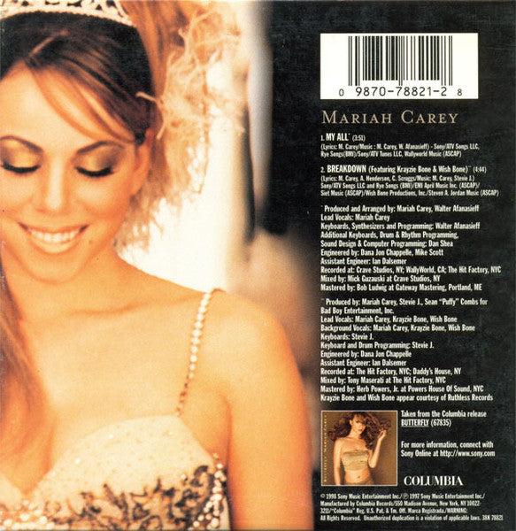 Mariah Carey : My All / Breakdown (CD, Single)