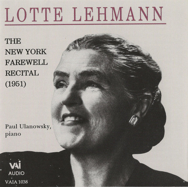 Lotte Lehmann : The New York Farewell Recital (1951) (CD)
