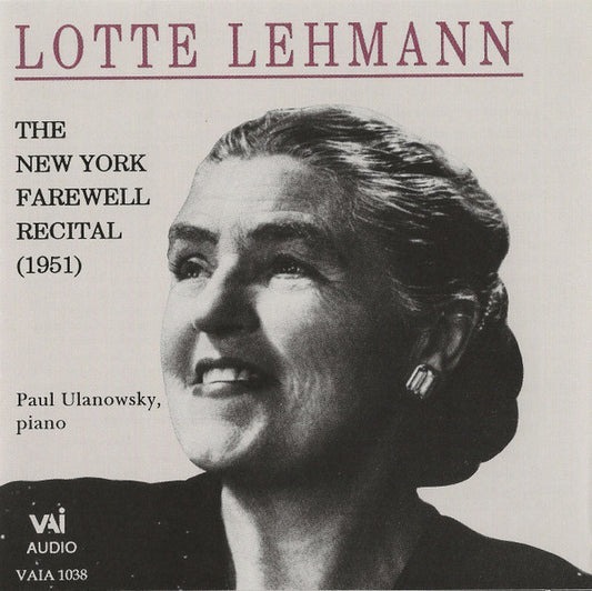 Lotte Lehmann : The New York Farewell Recital (1951) (CD)
