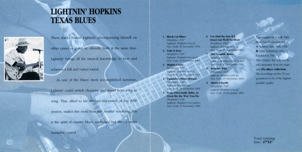 Lightnin' Hopkins : Texas Blues (CD, Album, RE)
