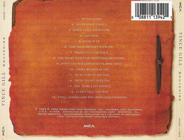 Vince Gill : Souvenirs (CD, Comp, RE)