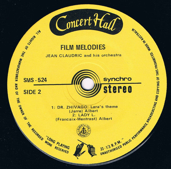 Eddy Mers And His Orchestra / Sam Clayton And His Orchestra* / Jean Claudric And His Orchestra* : Film Melodies (7", EP)