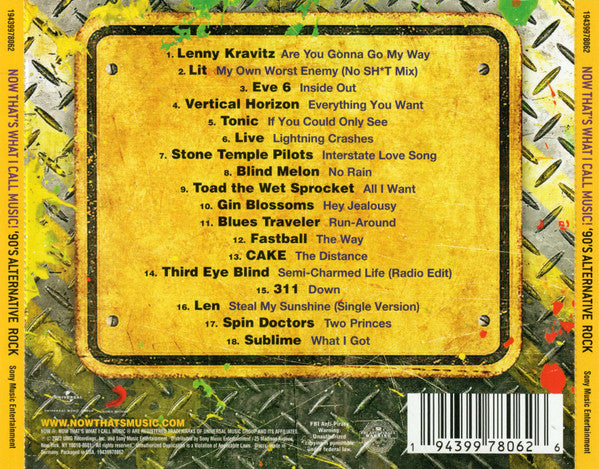 Various : Now That's What I Call '90s Alternative Rock (CD, Album, Comp)