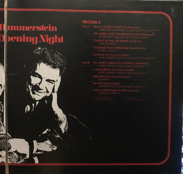 Rodgers & Hammerstein : Rogers And Hammerstein: Remember Opening Night (2xLP, Gat)