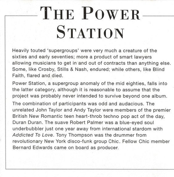 The Power Station : The Power Station CD (CD, Album)
