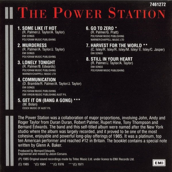 The Power Station : The Power Station CD (CD, Album)