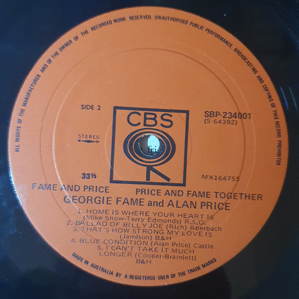 Georgie Fame & Alan Price : Fame & Price / Price & Fame / Together (LP, Album)