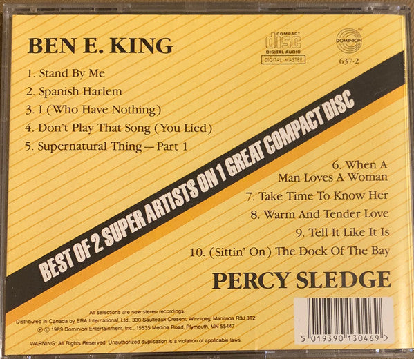 Ben E. King / Percy Sledge : Best Of 2 Super Artists On 1 Great Compact Disc (CD, Comp)
