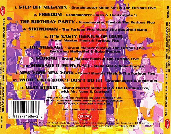 Grandmaster Flash, Melle Mel & The Furious Five : The Best Of Grandmaster Flash, Melle Mel & The Furious Five (Message From Beat Street) (CD, Comp, RE, RP)