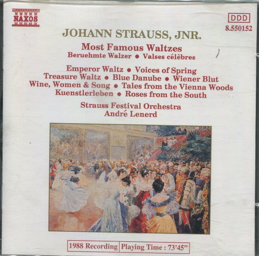 Johann Strauss Jr. - Ondrej Lenárd, Strauss Festival Orchestra : Most Famous Waltzes (CD, Comp, RE)