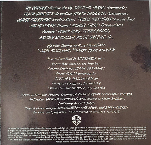 Ry Cooder : Get Rhythm (CD, Album)