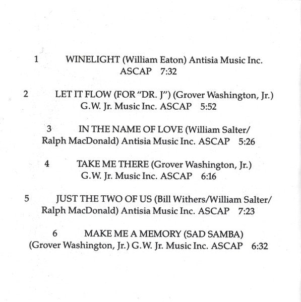 Grover Washington, Jr. : Winelight (CD, Album, RE)