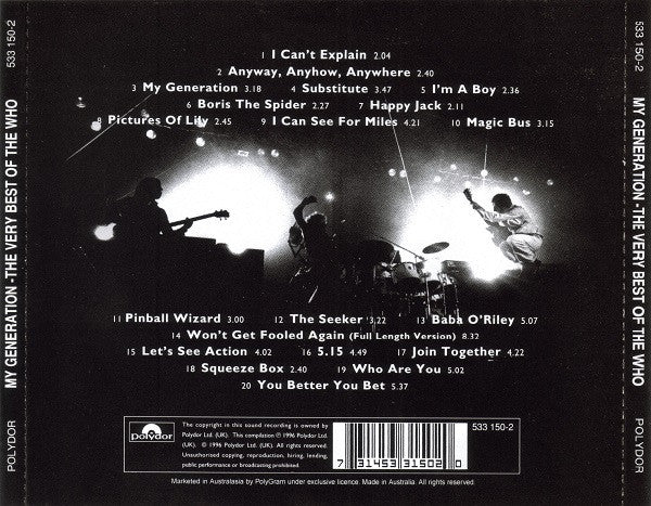 The Who : My Generation - The Very Best Of The Who (CD, Comp, RM)