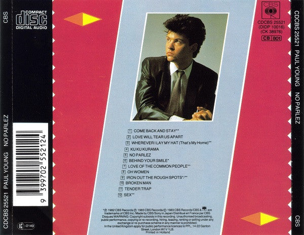 Paul Young : No Parlez (CD, Album, RE)