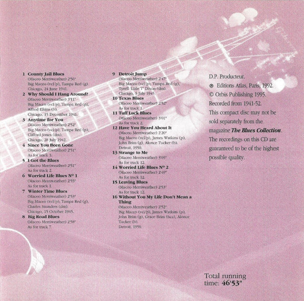 Big Maceo : Worried Life Blues (CD, Comp, RM)