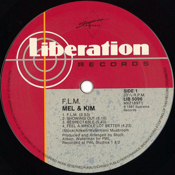 Mel & Kim : F.L.M. (LP, Album)