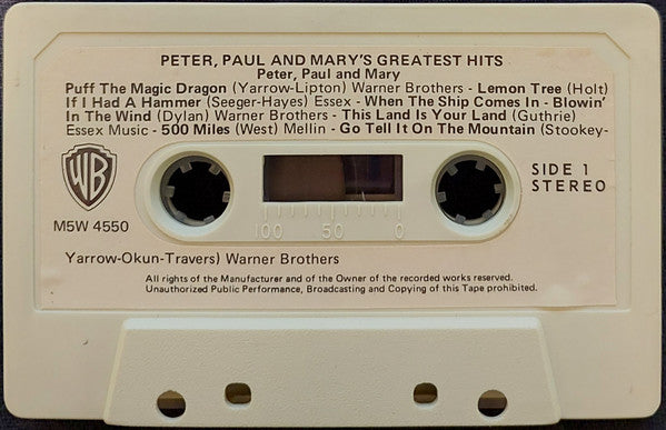 Peter, Paul & Mary : Peter, Paul And Mary's Greatest Hits (Cass, Comp)