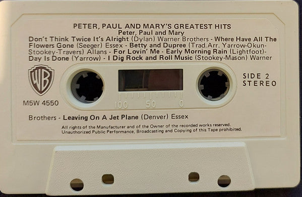 Peter, Paul & Mary : Peter, Paul And Mary's Greatest Hits (Cass, Comp)