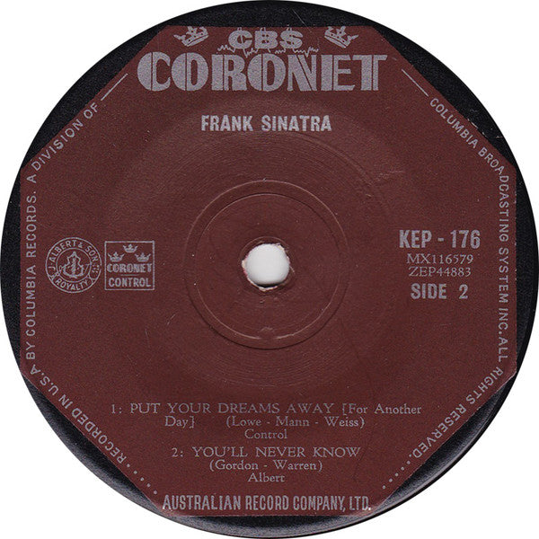 Frank Sinatra : One For My Baby (7", EP)