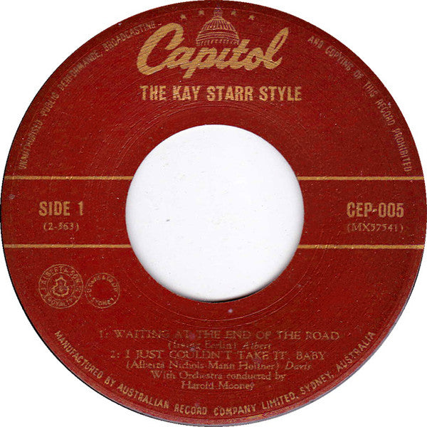 Kay Starr : The Kay Starr Style (7", EP)