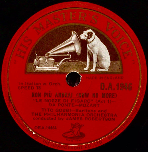 Tito Gobbi : Non Piu Andrai (Now No More) / Aprite Un Po'quegli Occhi (Shellac, 10")