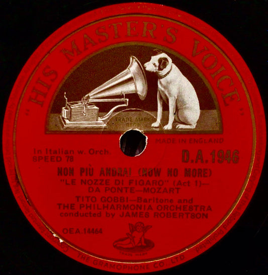 Tito Gobbi : Non Piu Andrai (Now No More) / Aprite Un Po'quegli Occhi (Shellac, 10")