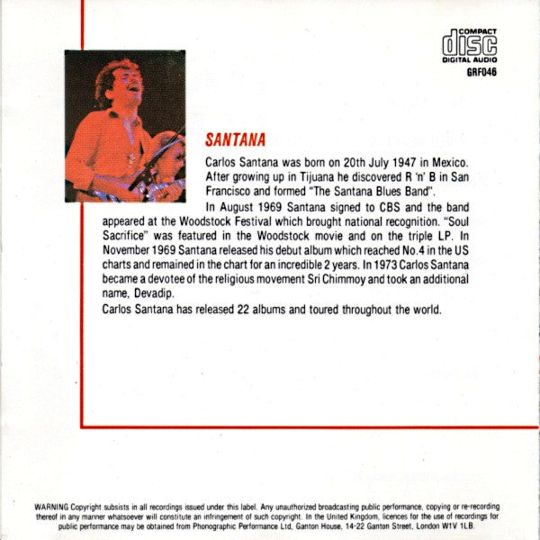 Carlos Santana : As Years Go By (CD, Comp)
