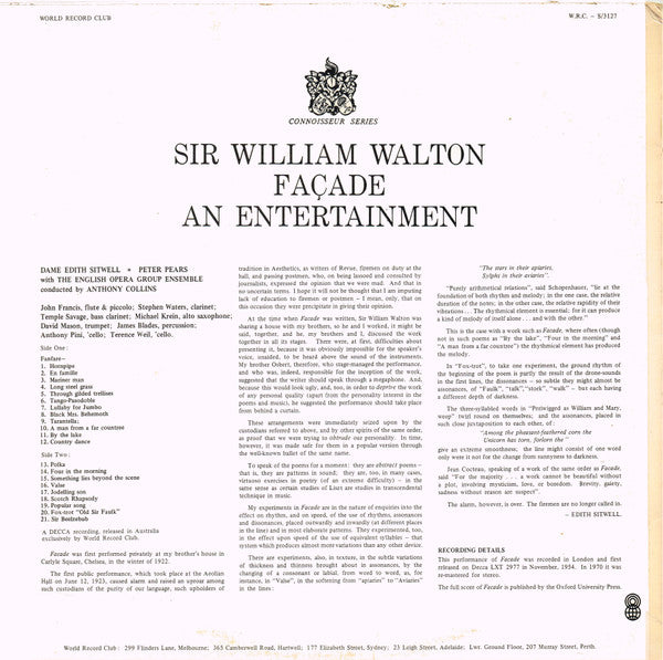 Sir William Walton : Façade - An Entertainment (LP, Album, Club, RM)