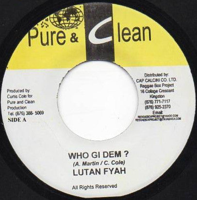 Lutan Fyah / Virgo Man : Who Gi Dem? / Sentence (7")