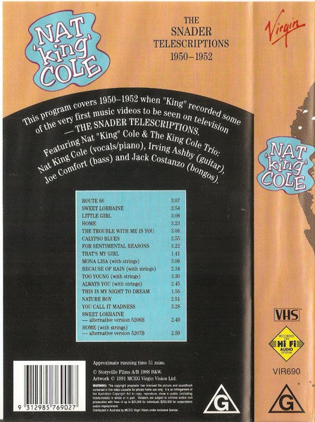 Nat King Cole : The Unforgettable Nat King Cole (VHS, Comp)