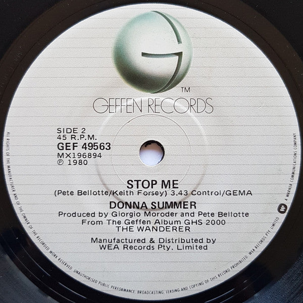 Donna Summer : The Wanderer (7", Single)