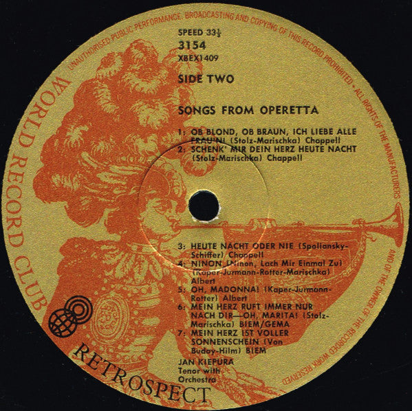 Marta Eggerth, Jan Kiepura : Songs From Operetta (LP, Comp, Mono, Club)