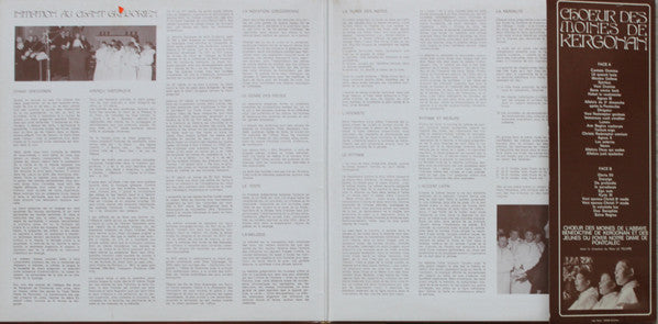 Chœur Des Moines De Kergonan : Initiation Au Chant Gregorien (LP, Album)