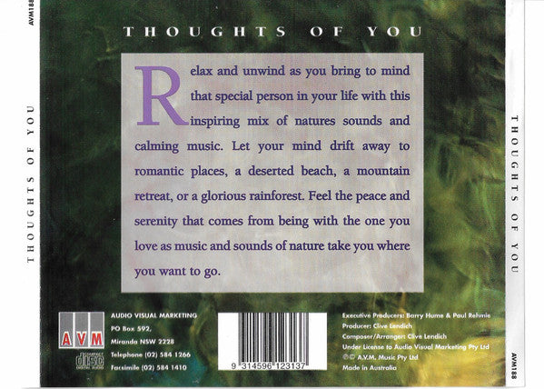 Clive Lendich : Thoughts Of You (CD, Album, Mixed)