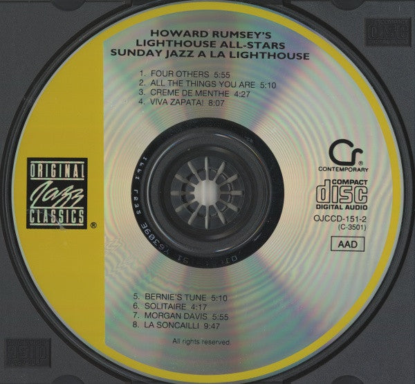 Howard Rumsey's Lighthouse All-Stars : Sunday Jazz A La Lighthouse, Vol. 1 (CD, Album, RE, RM)