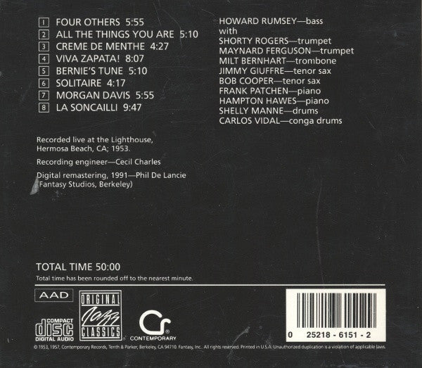 Howard Rumsey's Lighthouse All-Stars : Sunday Jazz A La Lighthouse, Vol. 1 (CD, Album, RE, RM)