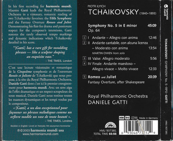 Tchaikovsky*, Royal Philharmonic Orchestra, Daniele Gatti : Symphony No. 5 / Romeo And Juliet (CD, Album)