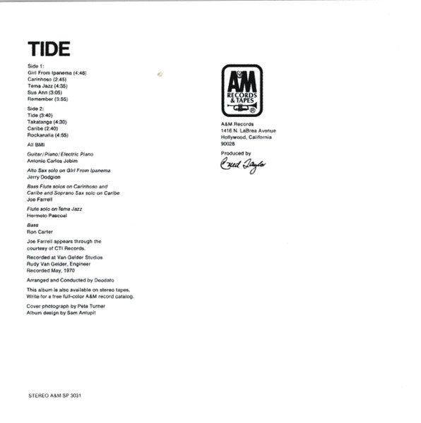 Antonio Carlos Jobim : Tide (CD, Album, RE, RM, Dig)