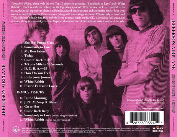 Jefferson Airplane : Surrealistic Pillow (CD, Album, Mono, RE, RM, RP, Son)