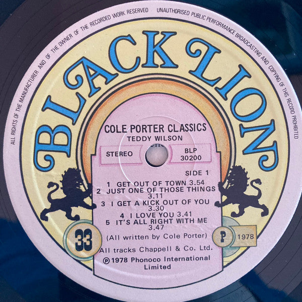Teddy Wilson : Cole Porter Classics (LP, Album)