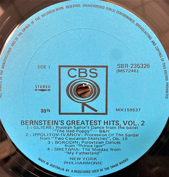 Leonard Bernstein, New York Philharmonic : Bernstein's Greatest Hits Vol. 2 (LP, Comp)
