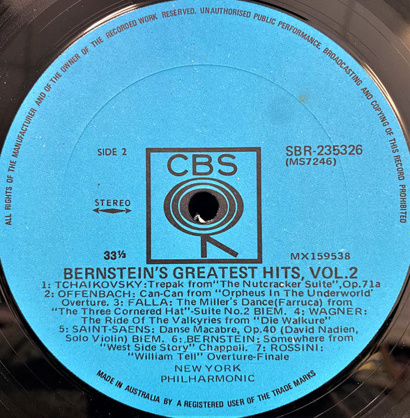Leonard Bernstein, New York Philharmonic : Bernstein's Greatest Hits Vol. 2 (LP, Comp)