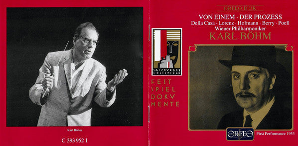 Gottfried von Einem - Lisa Della Casa, Max Lorenz (2), Ludwig Hofmann, Walter Berry, Alfred Poell, Wiener Philharmoniker, Karl Böhm : Der Prozess (2xCD, Album, Mono, RM)